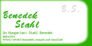 benedek stahl business card